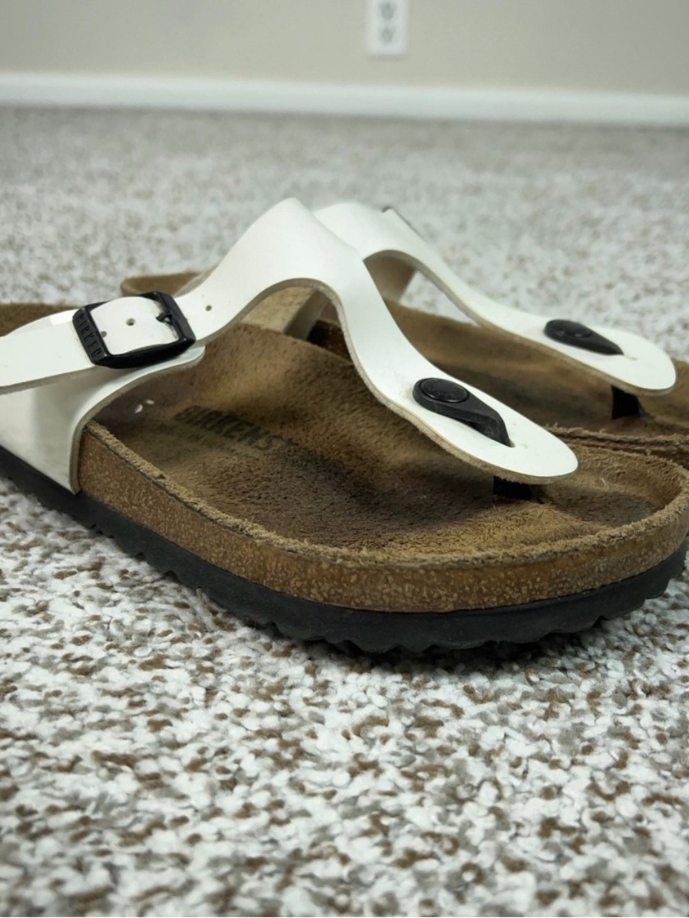 Birkenstock White Gizeh Thong Sandals